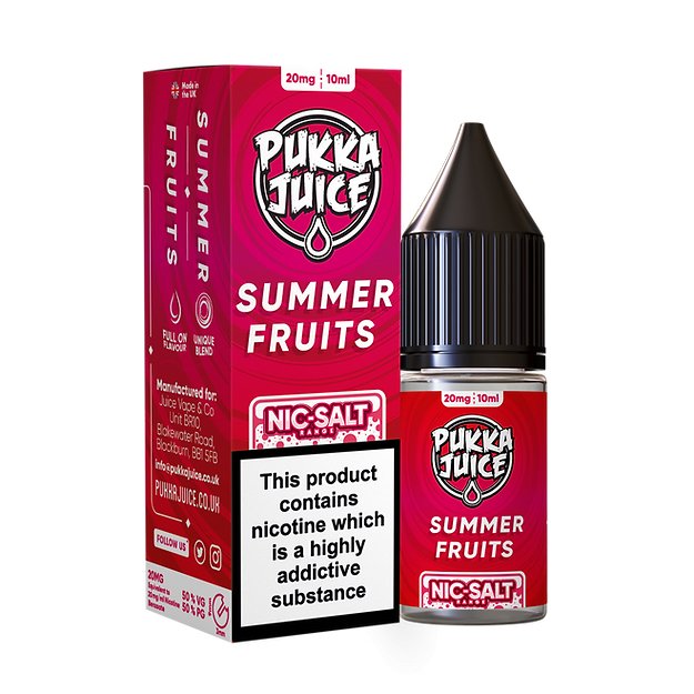 Pukka Juice Nic Salt - 10ml - Summer Fruits - PJW Vapes | Glasgow Vape Wholesaler