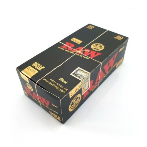 Raw - Black Classic Single Wide Papers - PJW Vapes | Glasgow Vape Wholesaler