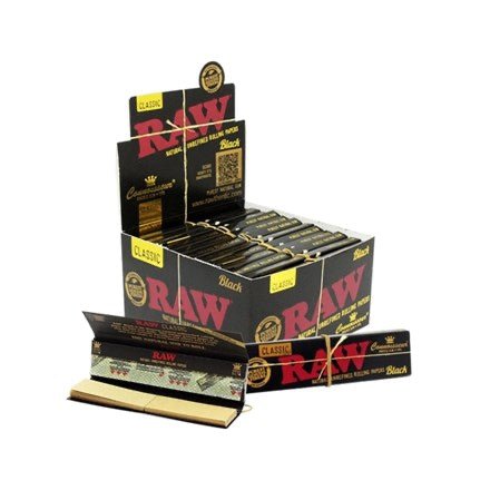 Raw - Black Connoisseur Papers + Tips - PJW Vapes | Glasgow Vape Wholesaler