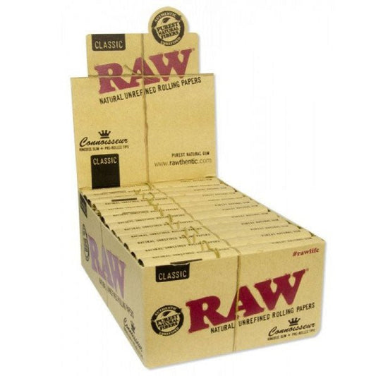 Raw - Classic Connoisseur King Size Slim + Prerolled Tips - PJW Vapes | Glasgow Vape Wholesaler
