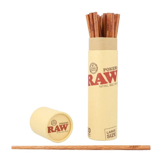 Raw - Natural Wood Pokers Large - PJW Vapes | Glasgow Vape Wholesaler