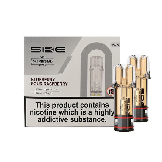 SKE Crystal Plus Perfilled Pods - Blueberry Sour Raspberry - PJW Vapes | Glasgow Vape Wholesaler