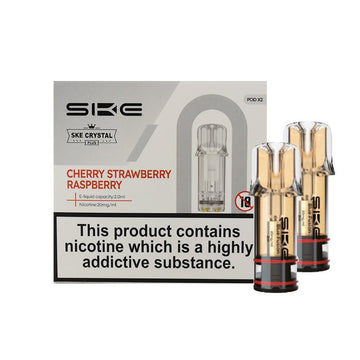 SKE Crystal Plus Perfilled Pods - Cherry Strawberry Raspberry - PJW Vapes | Glasgow Vape Wholesaler