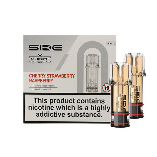 SKE Crystal Plus Perfilled Pods - Cherry Strawberry Raspberry - PJW Vapes | Glasgow Vape Wholesaler