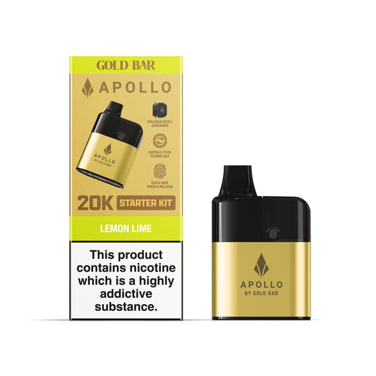 Apollo 20K Starter Kit - Gold Bar - Lemon Lime - PJW Vapes | UK Leading Vape Wholesaler