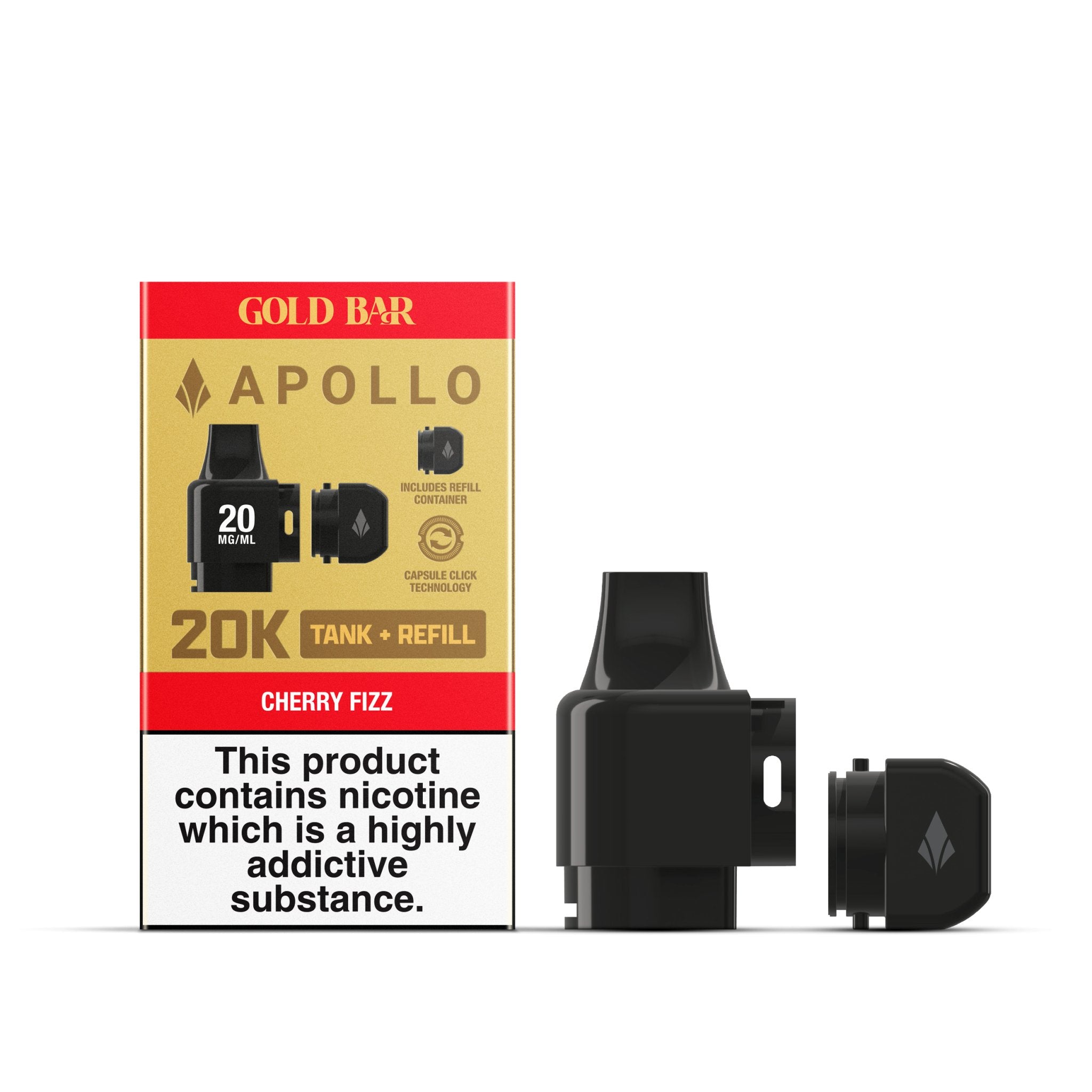 Apollo 20K Tank + Refill - Gold Bar - Cherry Fizz - PJW Vapes | UK Leading Vape Wholesaler