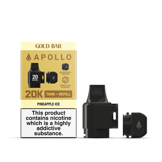 Apollo 20K Tank + Refill - Gold Bar - Pineapple Ice - PJW Vapes | UK Leading Vape Wholesaler