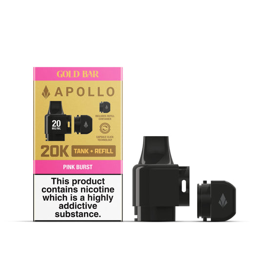 Apollo 20K Tank + Refill - Gold Bar - Pink Burst - PJW Vapes | UK Leading Vape Wholesaler