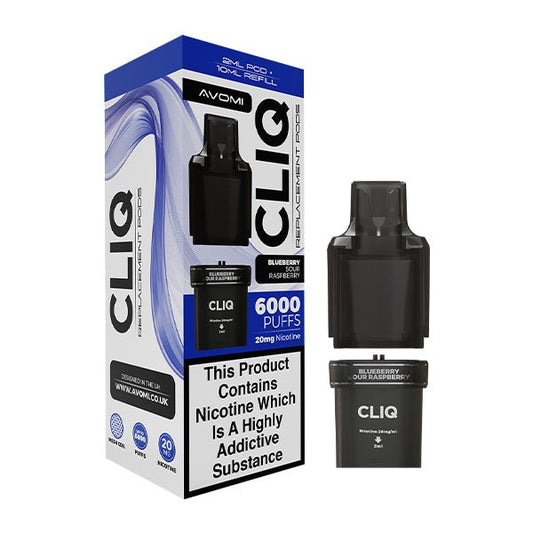 Avomi Cliq Pods - Blueberry Sour Raspberry - PJW Vapes | UK Leading Vape Wholesaler