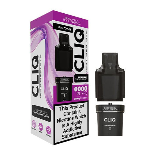 Avomi Cliq Pods - Raspberry Blackcurrant - PJW Vapes | UK Leading Vape Wholesaler