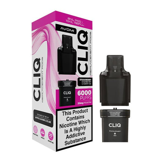 Avomi Cliq Pods - Strawberry Raspberry Cherry Ice - PJW Vapes | UK Leading Vape Wholesaler