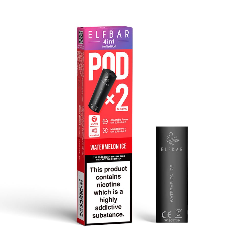 ELFBAR 4in1 Prefilled Pods - Watermelon Ice - PJW Vapes | UK Leading Vape Wholesaler