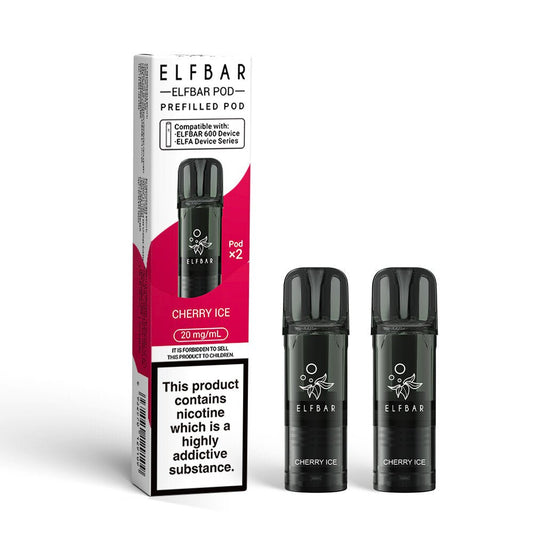 Elfbar 600 - 2025 - 2 Pack Pods - Cherry Ice - PJW Vapes | UK Leading Vape Wholesaler
