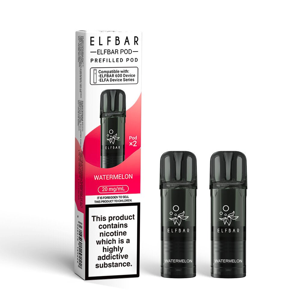 Elfbar 600 - 2025 - 2 Pack Pods - Watermelon - PJW Vapes | UK Leading Vape Wholesaler