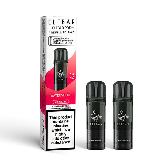 Elfbar 600 - 2025 - 2 Pack Pods - Watermelon - PJW Vapes | UK Leading Vape Wholesaler