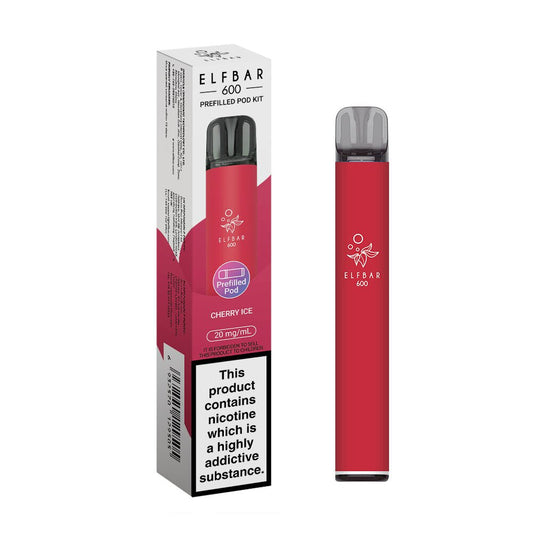 Elfbar 600 - 2025 - Kit - Cherry Ice - PJW Vapes | UK Leading Vape Wholesaler