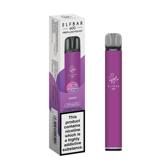 Elfbar 600 - 2025 - Kit - Grape - PJW Vapes | UK Leading Vape Wholesaler