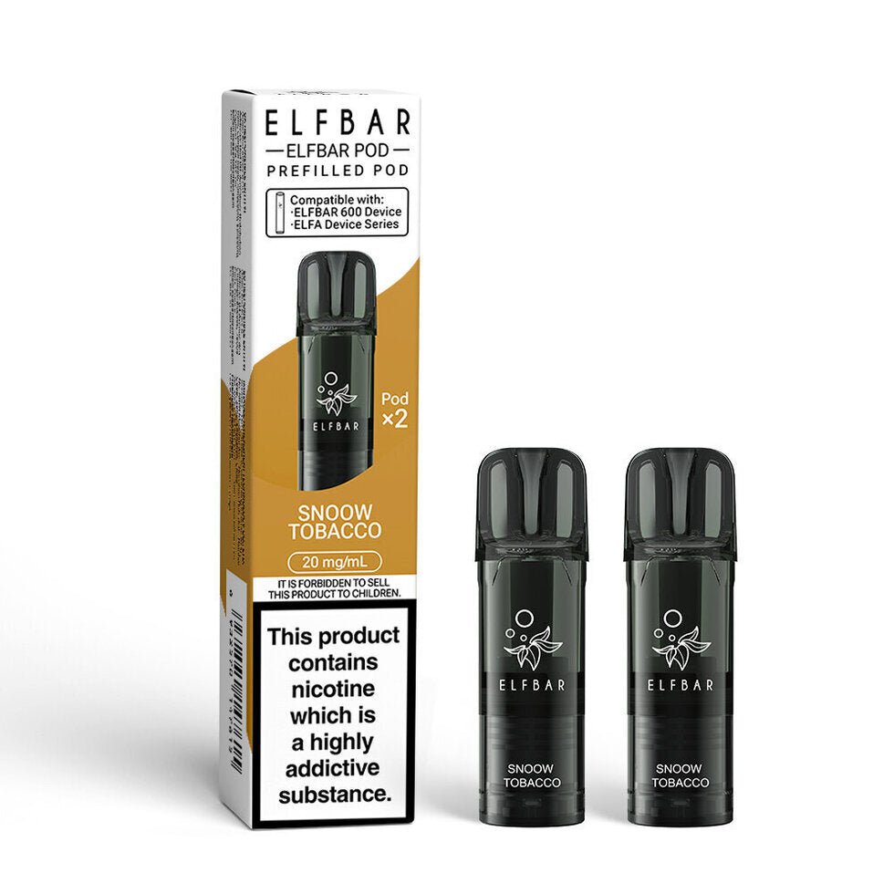 Elfbar 600 2025 Pods - Snoow Tobacco - PJW Vapes | UK Leading Vape Wholesaler