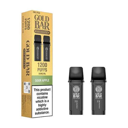 Gold Bar Reload Pods - Sour Apple - PJW Vapes | UK Leading Vape Wholesaler