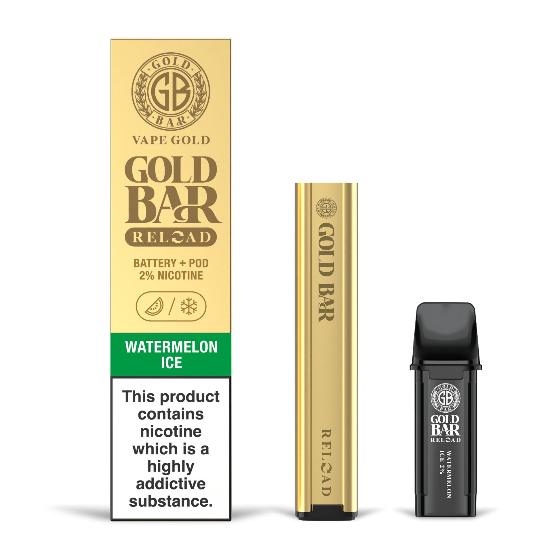Gold Bar Reload - Watermelon Ice - PJW Vapes | Glasgow Vape Wholesaler