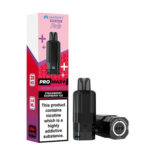Hayati Pro Max+ Pods - Strawberry Raspberry Ice - PJW Vapes | UK Leading Vape Wholesaler