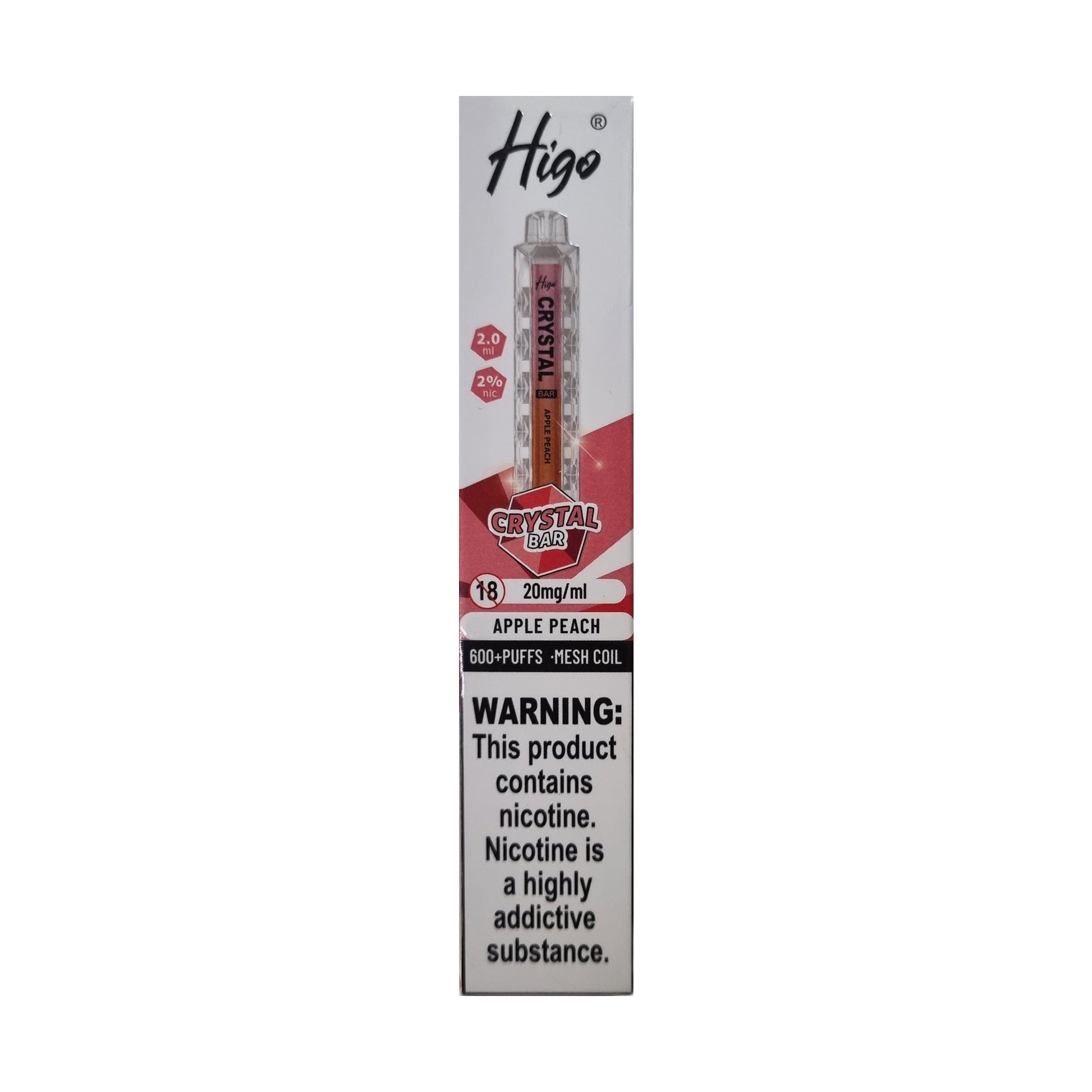 Higo Crystal Bar 600 - Apple Peach - PJW Vapes | UK Leading Vape Wholesaler