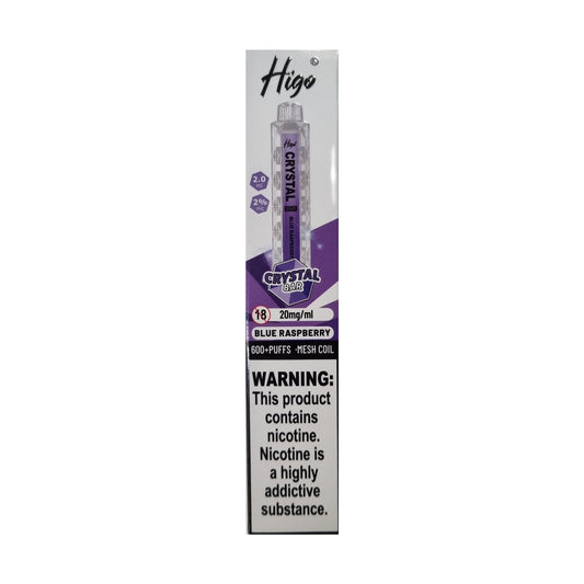 Higo Crystal Bar 600 - Blue Raspberry - PJW Vapes | UK Leading Vape Wholesaler