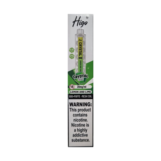 Higo Crystal Bar 600 - Lemon and Lime - PJW Vapes | UK Leading Vape Wholesaler