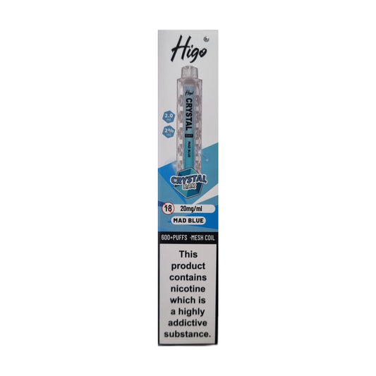 Higo Crystal Bar 600 - Mad Blue - PJW Vapes | UK Leading Vape Wholesaler