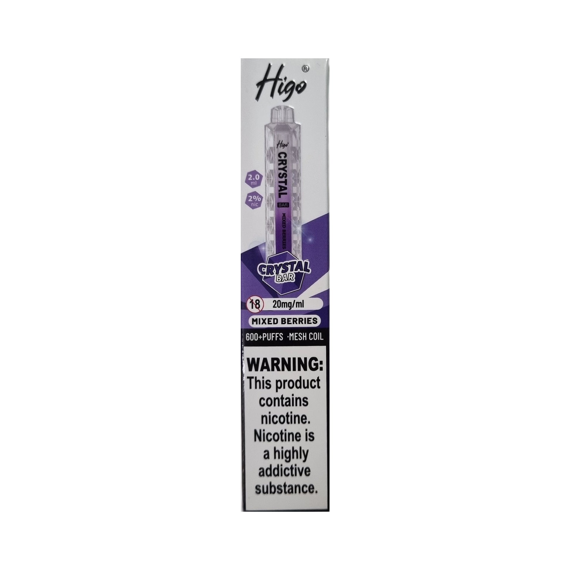 Higo Crystal Bar 600 - Mixed Berries - PJW Vapes | UK Leading Vape Wholesaler