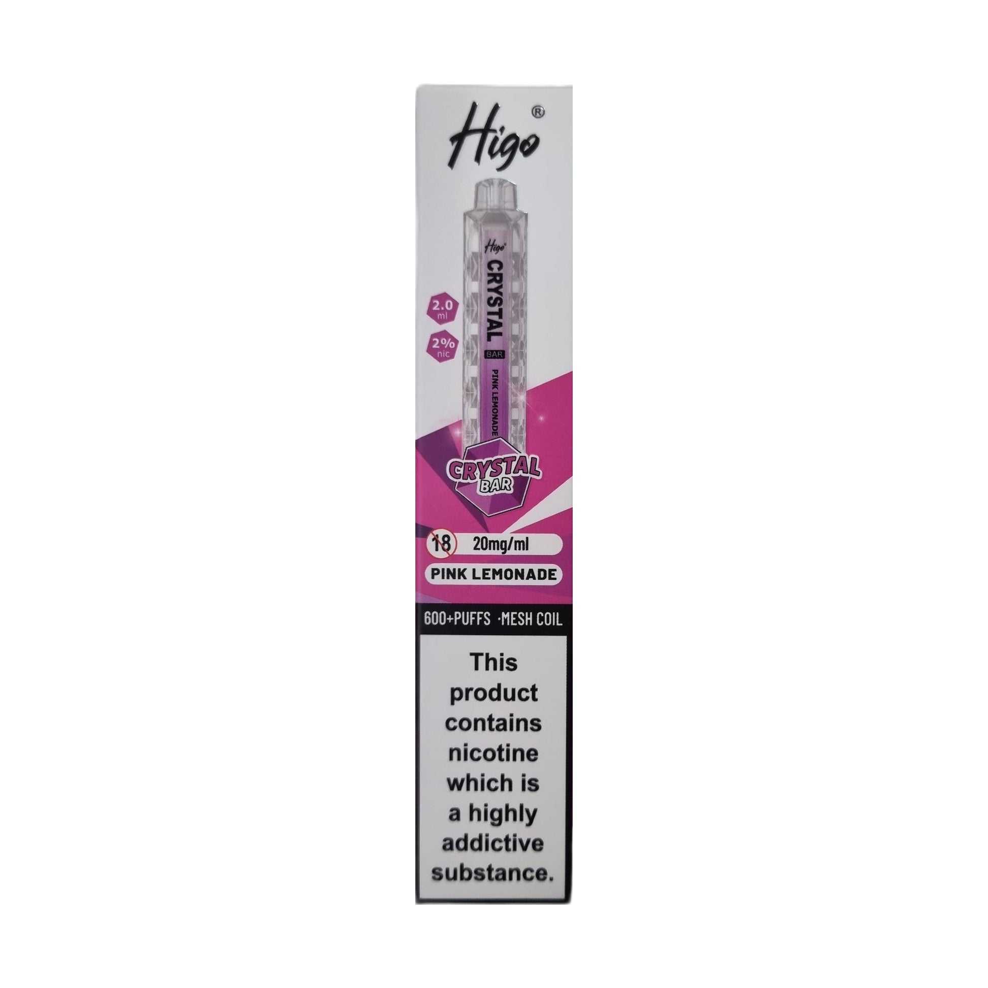 Higo Crystal Bar 600 - Pineapple Ice - PJW Vapes | UK Leading Vape Wholesaler