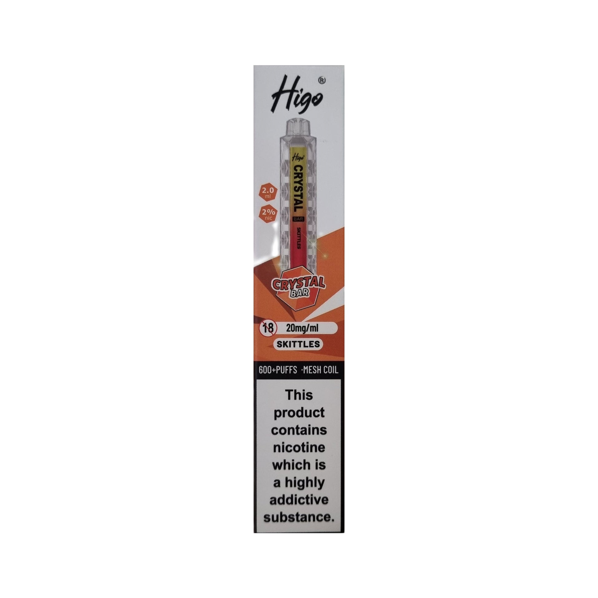 Higo Crystal Bar 600 - Skittles - PJW Vapes | UK Leading Vape Wholesaler