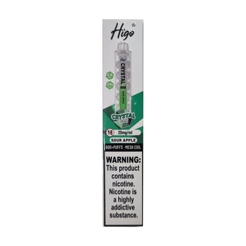 Higo Crystal Bar 600 - Sour Apple - PJW Vapes | UK Leading Vape Wholesaler