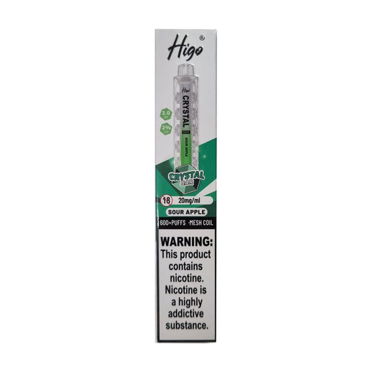 Higo Crystal Bar 600 - Sour Apple - PJW Vapes | UK Leading Vape Wholesaler