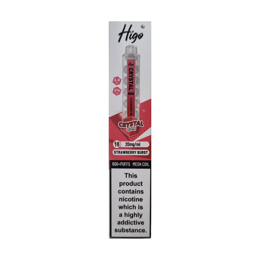 Higo Crystal Bar 600 - Strawberry Burst - PJW Vapes | UK Leading Vape Wholesaler