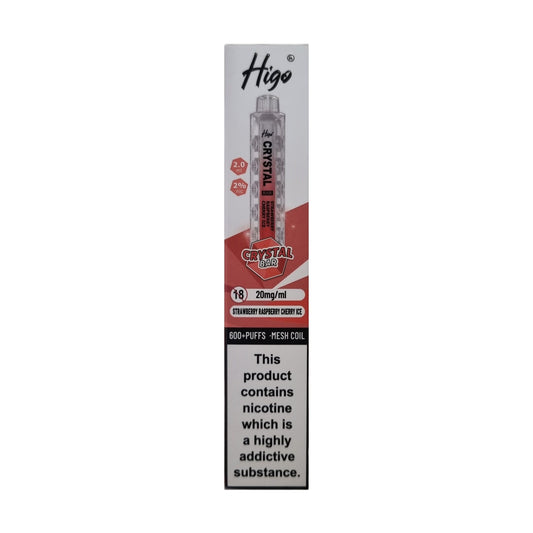 Higo Crystal Bar 600 - Strawberry Raspberry Cherry Ice - PJW Vapes | UK Leading Vape Wholesaler