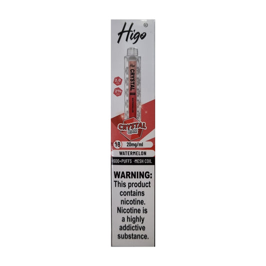 Higo Crystal Bar 600 - Watermelon - PJW Vapes | UK Leading Vape Wholesaler