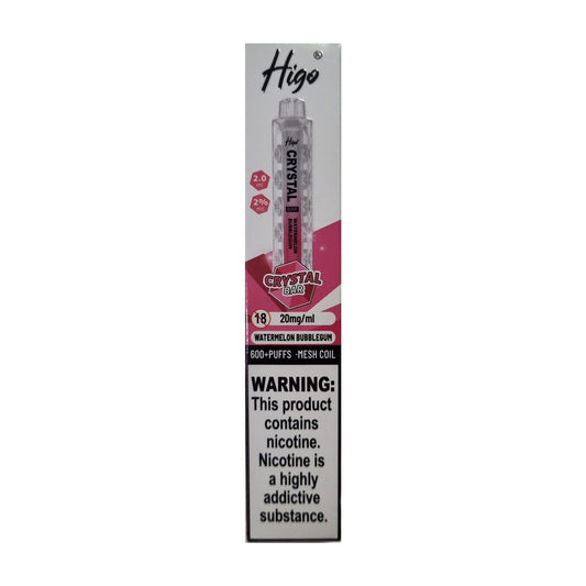 Higo Crystal Bar 600 - Watermelon Bubble Gum - PJW Vapes | UK Leading Vape Wholesaler