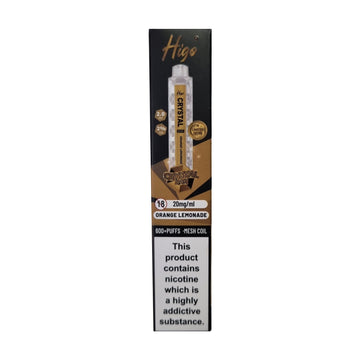 Higo Crystal Gold Bar 600 - Orange Lemonade - PJW Vapes | UK Leading Vape Wholesaler