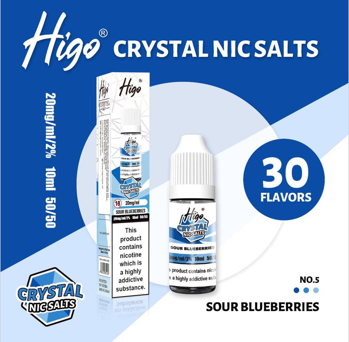 Higo Nic Salt - Sour Blueberries - PJW Vapes | UK Leading Vape Wholesaler Higo Nic Salt - Sour Blueberries - PJW Vapes | UK Leading Vape Wholesaler