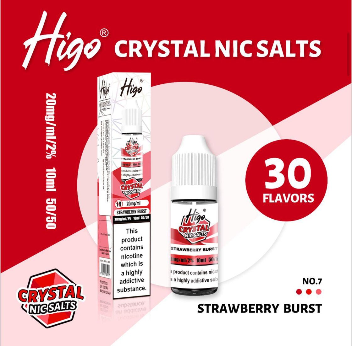 Higo Nic Salt - Strawberry Burst - PJW Vapes | UK Leading Vape Wholesaler