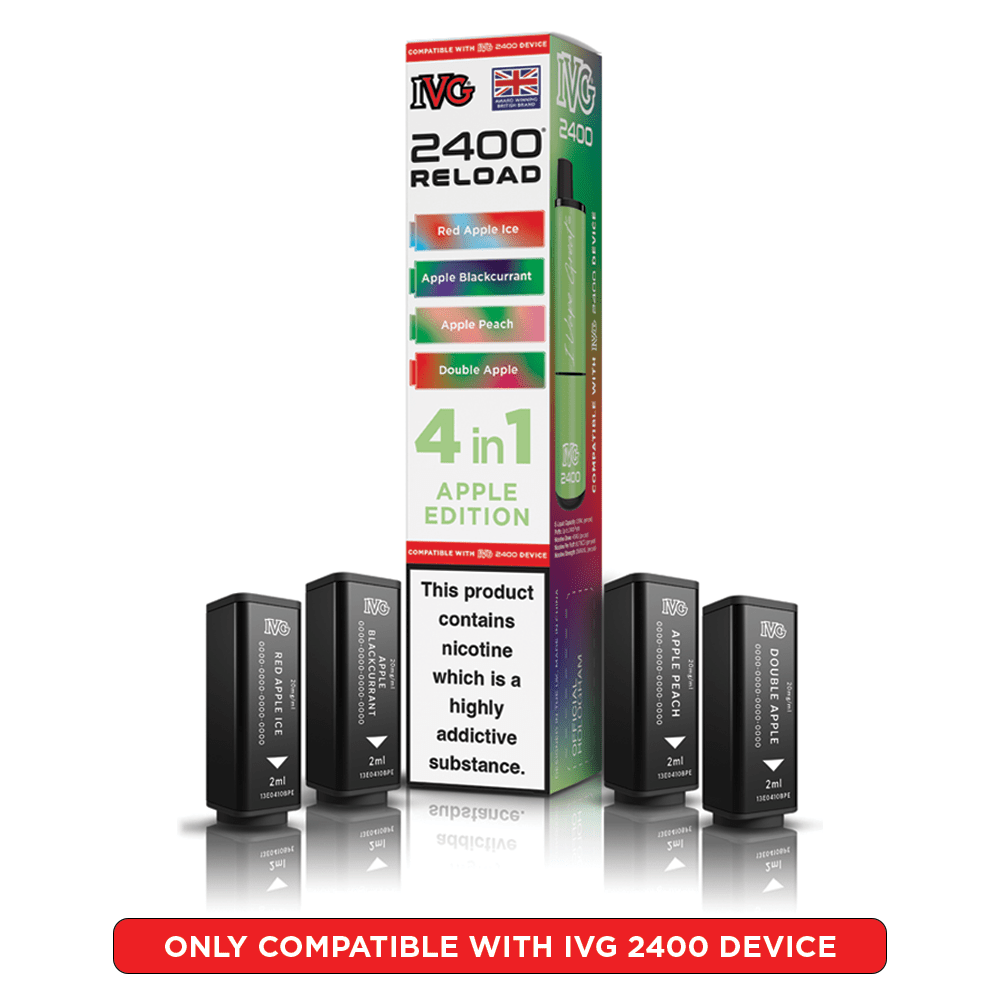 IVG 2400 - Refill Pods - Apple Edition - PJW Vapes | UK Leading Vape Wholesaler