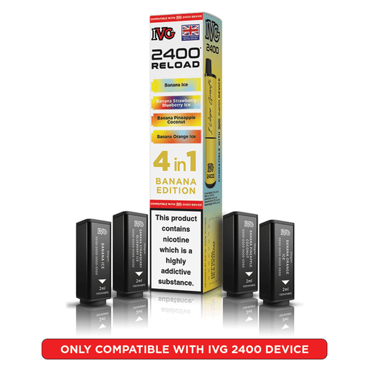 IVG 2400 - Refill Pods - Banana Edition - PJW Vapes | UK Leading Vape Wholesaler