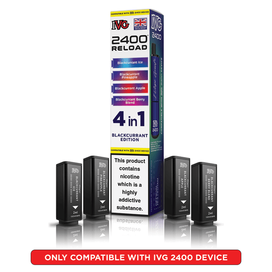 IVG 2400 - Refill Pods - Blackcurrant Edition - PJW Vapes | UK Leading Vape Wholesaler
