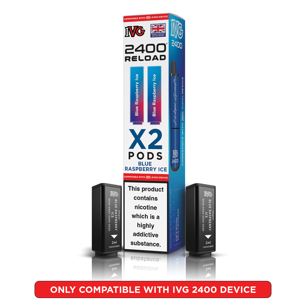 IVG 2400 - Refill Pods - Blue Raspberry Ice - PJW Vapes | UK Leading Vape Wholesaler