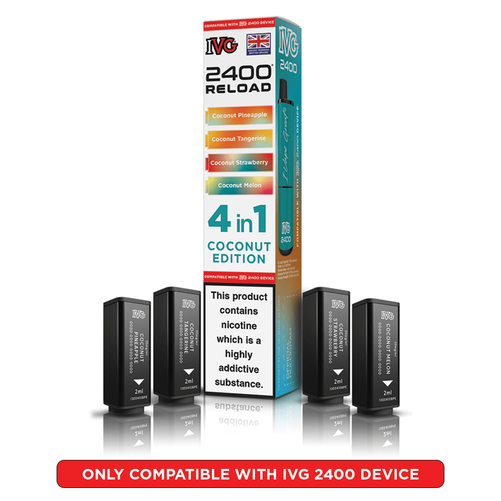 IVG 2400 - Refill Pods - Coconut Edition - PJW Vapes | UK Leading Vape Wholesaler