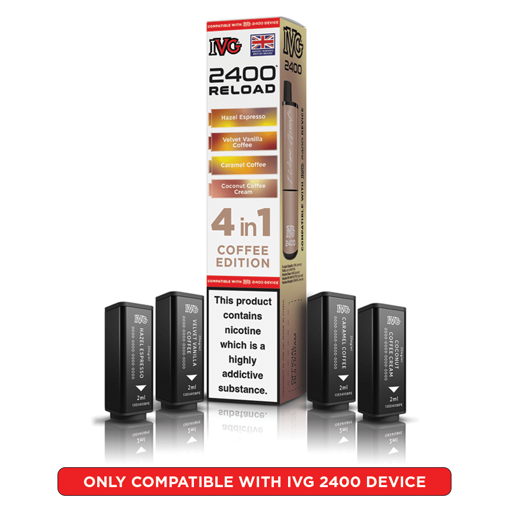 IVG 2400 - Refill Pods - Coffee Edition - PJW Vapes | UK Leading Vape Wholesaler