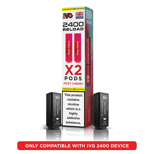 IVG 2400 - Refill Pods - Fizzy Cherry - PJW Vapes | UK Leading Vape Wholesaler