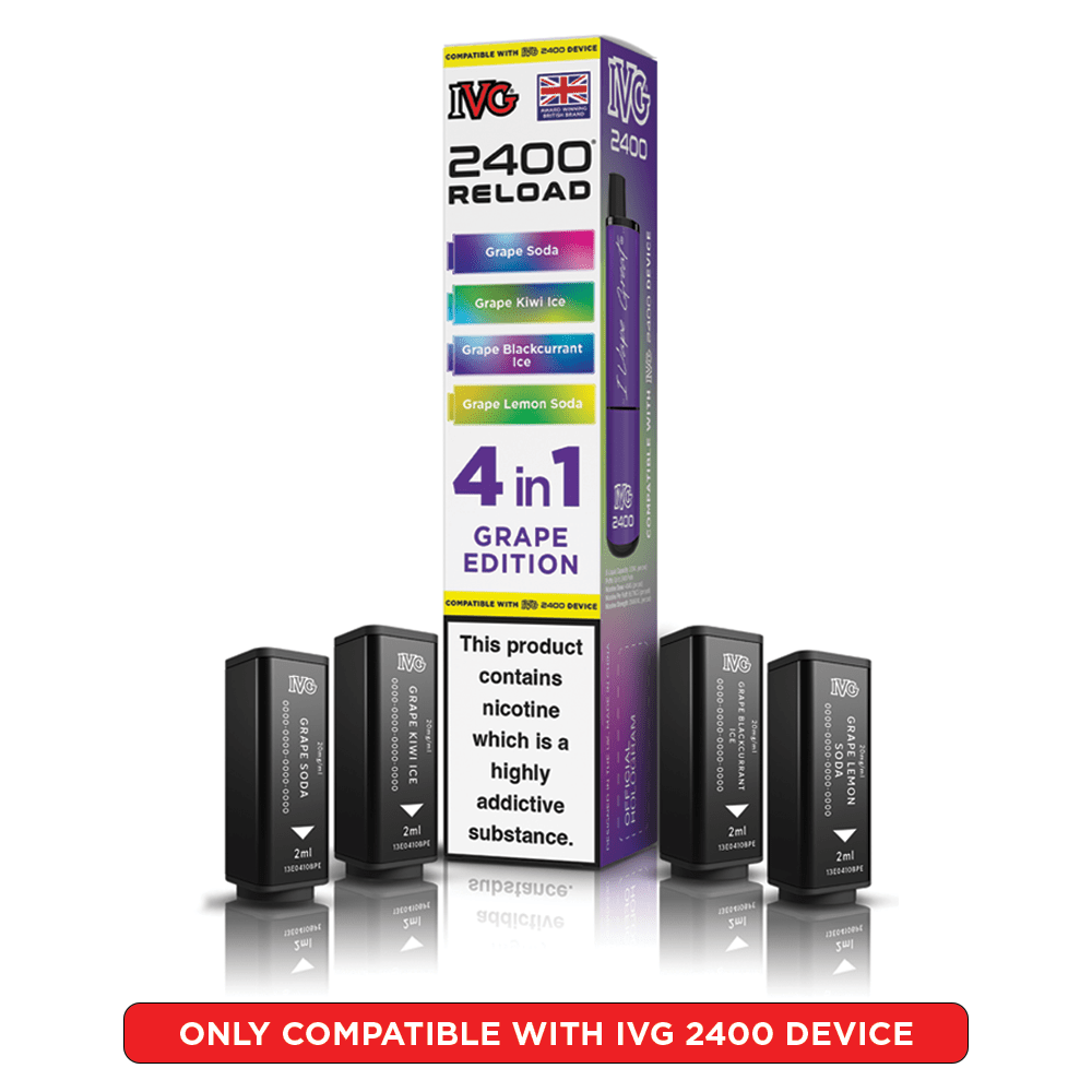 IVG 2400 - Refill Pods - Grape Edition - PJW Vapes | UK Leading Vape Wholesaler