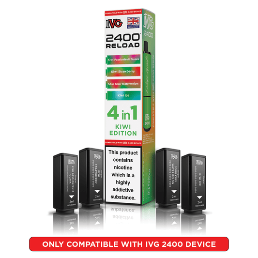 IVG 2400 - Refill Pods - Kiwi Edition - PJW Vapes | UK Leading Vape Wholesaler